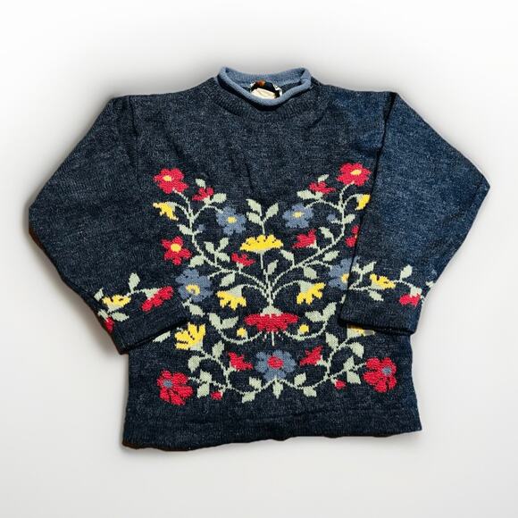 Jet Set Girls 6X Floral Knit Sweater Vintage Style - Picture 1 of 5